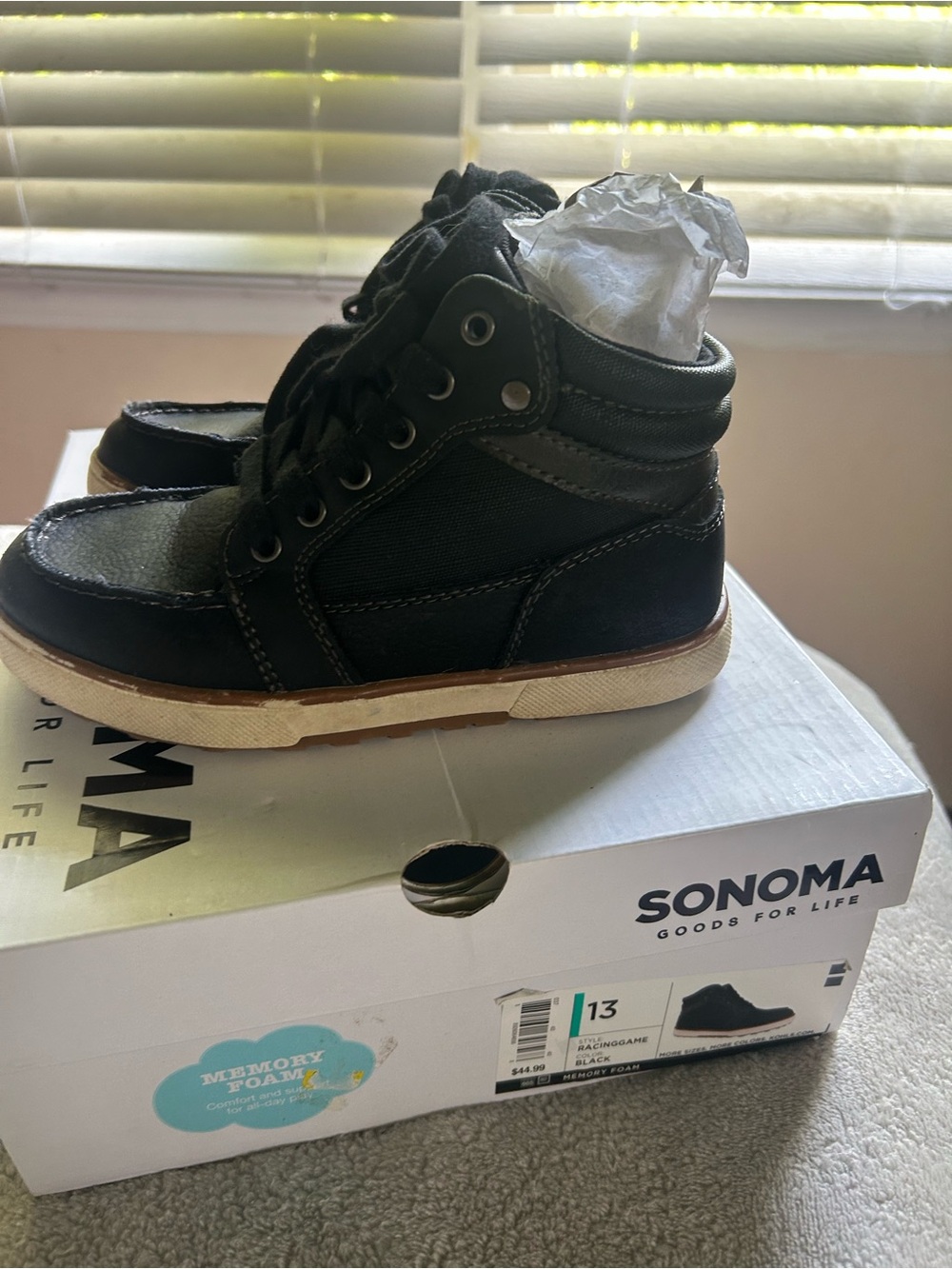 Kohl's SONOMA Kids' Black High-Top Boots with Tan Trim